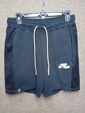 Nike Michael Jordan MJ Jumpman Fleece Shorts Black Mens Size Small Excellent
